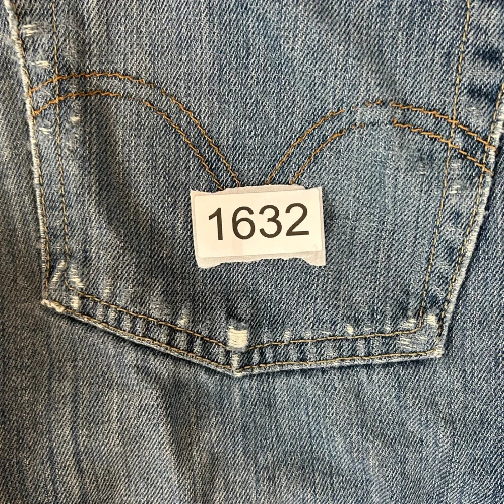 Levi's 514 Jeans Mens W34 L30 Blue Slim Straight Distressed Denim